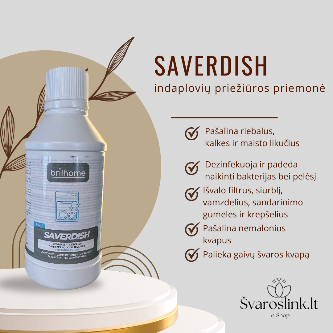 Saverdish indaplovės valiklis 300 ml nuo riebalų, kalkių ir kvapų