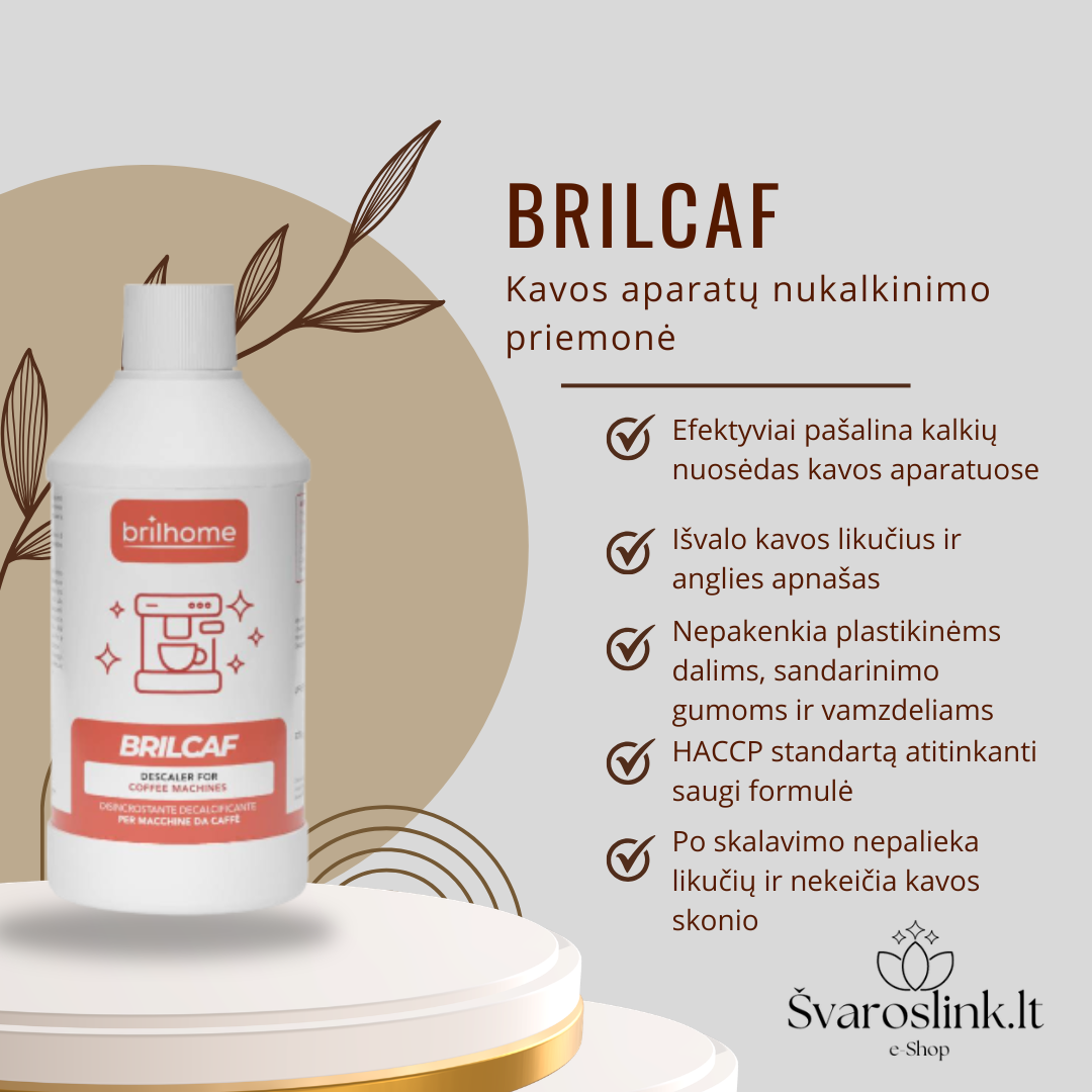 Brilcafkavosaparatunukalkinimopriemone Švaros link Brilcafe kavos aparatu nukalkintojas